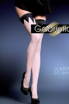 Чулки Gabriella Kara 20 den с самоудеживающимся кружевом (9 см) Перламутрово-черный