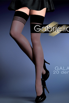 Чулки Gabriella Gala 20 den с самоудеживающимся кружевом (9 см) Черный